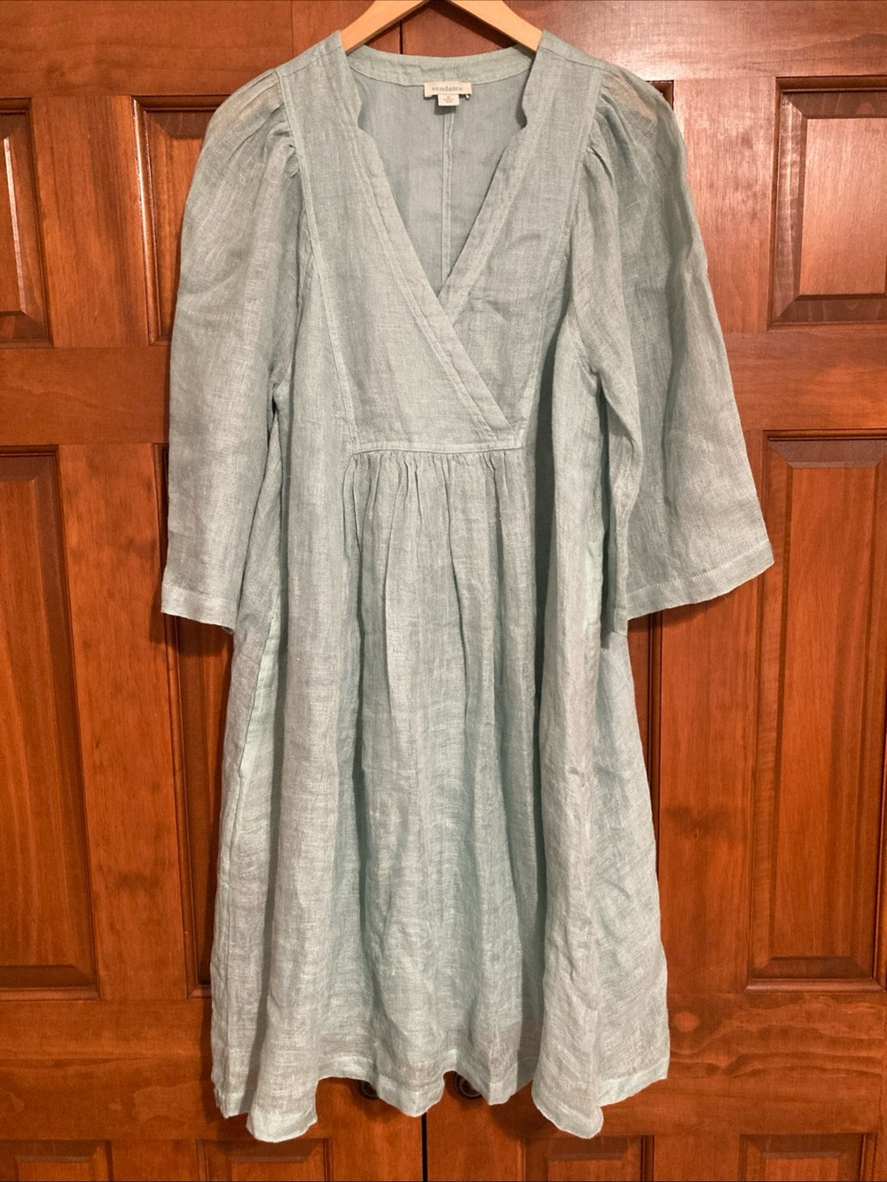 Sundance La lune lined gauzy sea glass blue Blue Midi Dress women’s medium